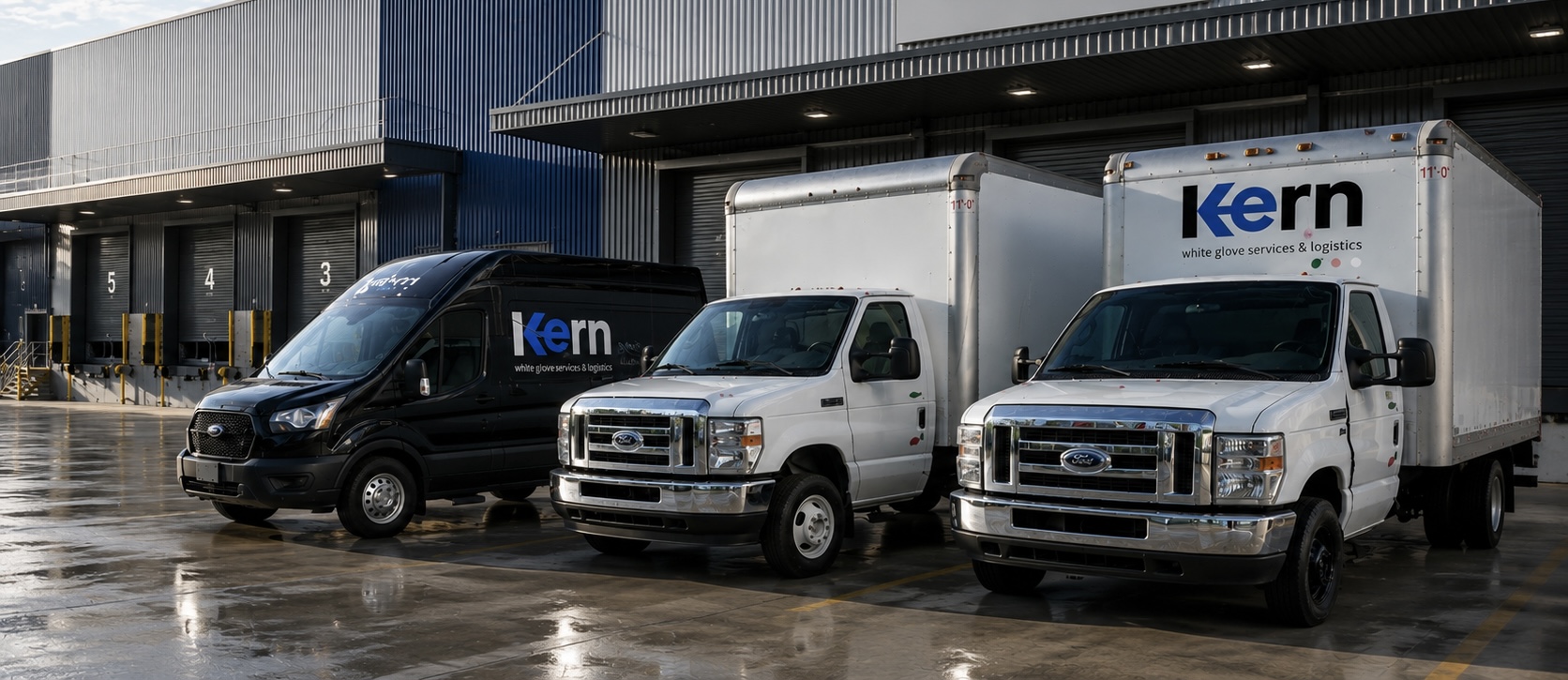 KERN Logistics delivery fleet at a Puerto Rico warehouse